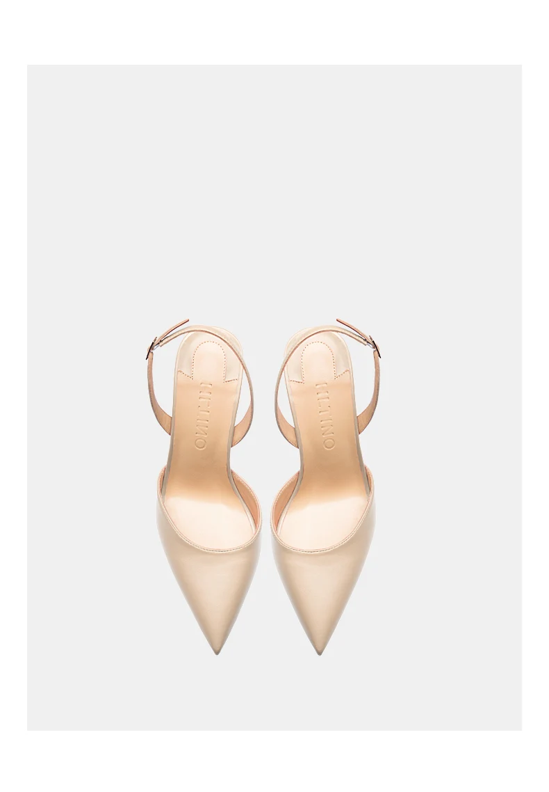 Women heels shoes summer 2025 New Concise Heels sandals With Buckle Female Pointed Toe Real Leather Ladies Prom Shoes Women