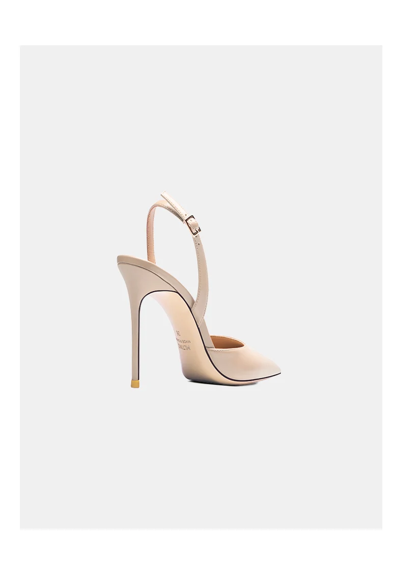 Women heels shoes summer 2025 New Concise Heels sandals With Buckle Female Pointed Toe Real Leather Ladies Prom Shoes Women