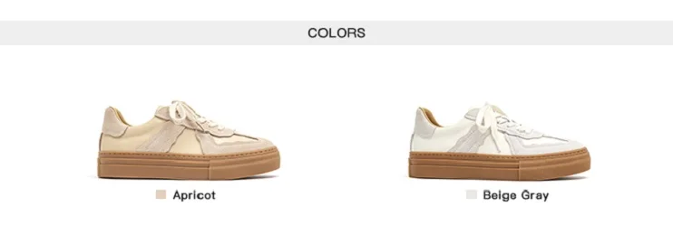 BeauToday Casual Sneakers Women Genuine Leather Patchwork Lace-Up Versatile 2023 Autumn Board Shoes Ladies Flats Handmade A29816