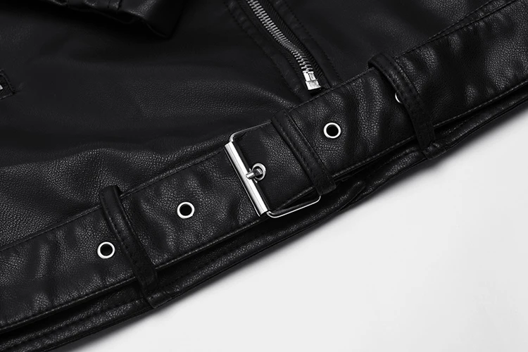Fitaylor PU Faux Leather Jacket Women Loose Sashes Casual Biker Jackets Outwear Female Tops BF Style Black Leather Jacket Coat