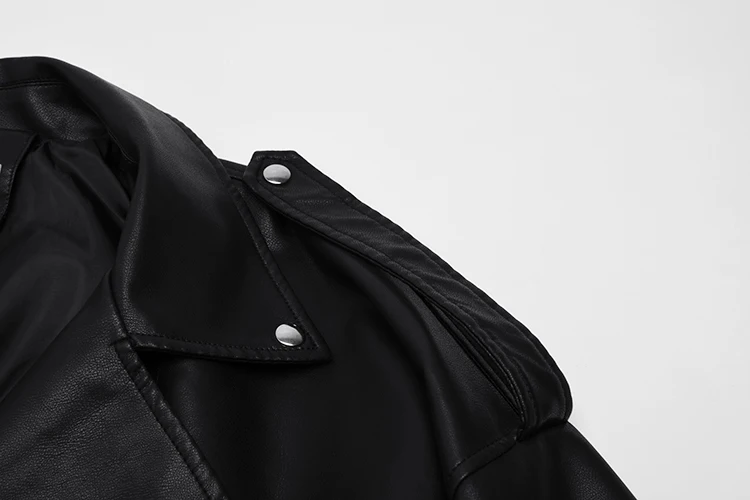 Fitaylor PU Faux Leather Jacket Women Loose Sashes Casual Biker Jackets Outwear Female Tops BF Style Black Leather Jacket Coat