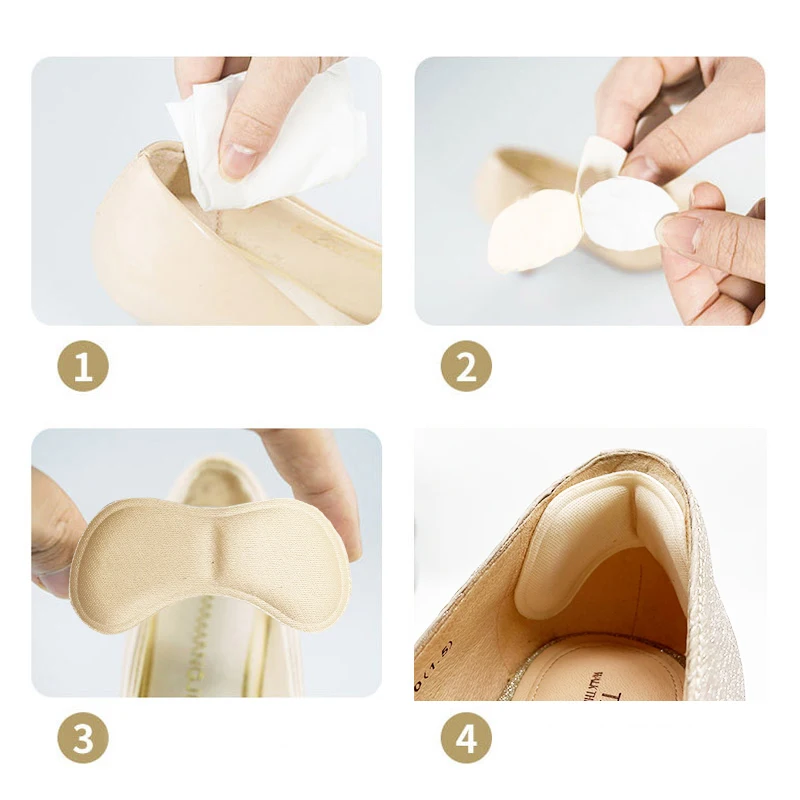 3 Pairs Heel Insoles Pads Patch Pain Relief Anti-wear Cushion Feet Care Heel Protector Adhesive Back Sticker Shoes Insert Insole