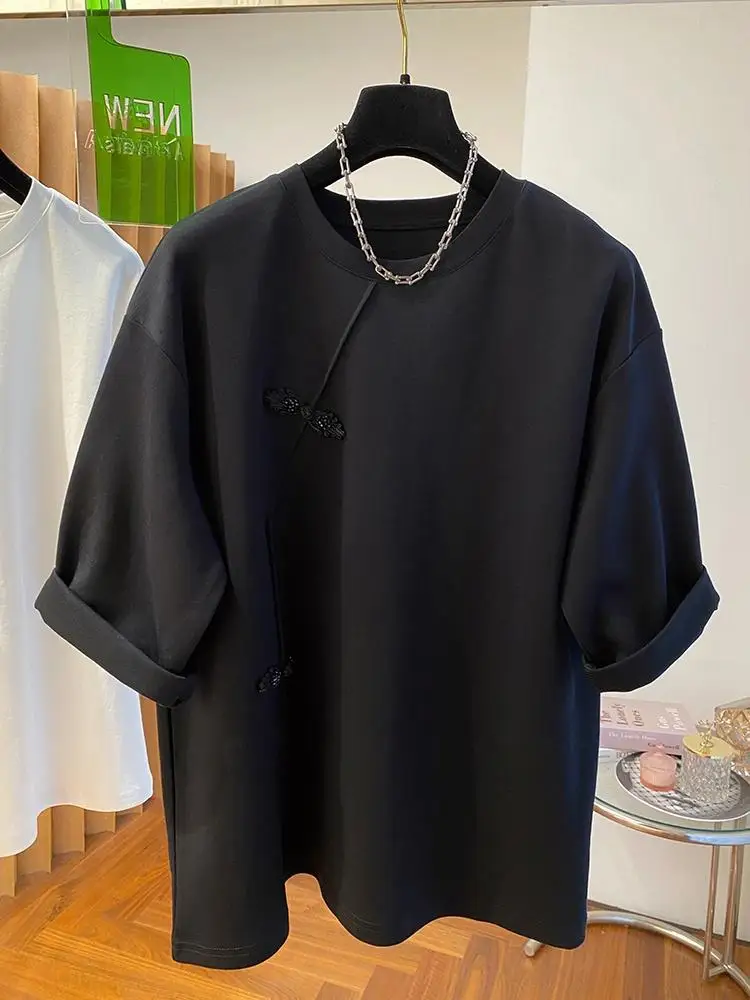 2024 Summer RoundNeck T Shirt Women New Chinese Style Short Sleeve T-shirt Fashion Loose Tops Casual Fashion Versatile T-shirt