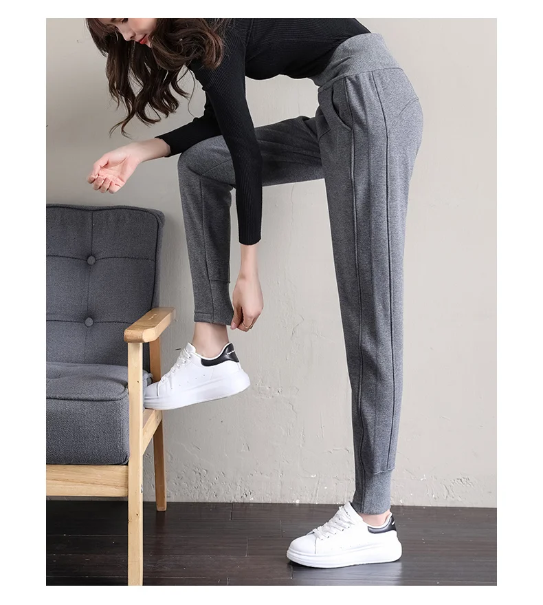 PELEDRESS Joggers Women Thick Warm Winter Sweatpants High Waist Velvet Fleece Female Trousers Sport Casual Pants Suits Loose New