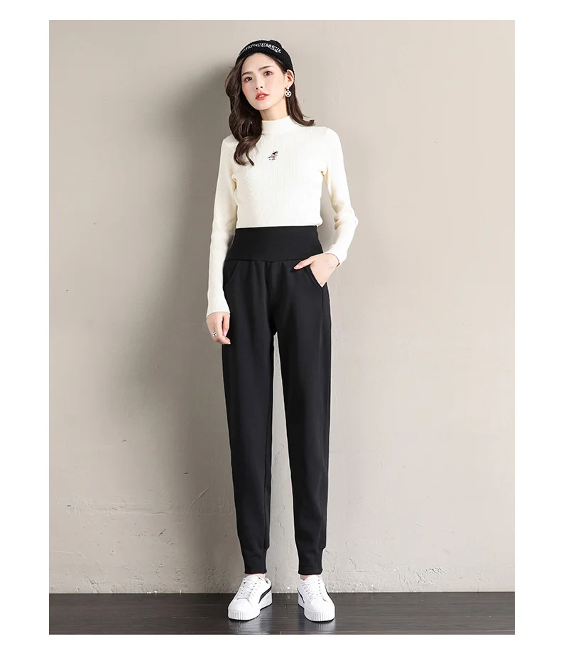 PELEDRESS Joggers Women Thick Warm Winter Sweatpants High Waist Velvet Fleece Female Trousers Sport Casual Pants Suits Loose New