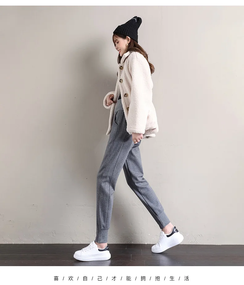 PELEDRESS Joggers Women Thick Warm Winter Sweatpants High Waist Velvet Fleece Female Trousers Sport Casual Pants Suits Loose New