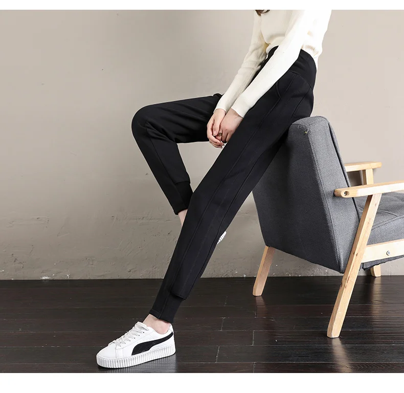 PELEDRESS Joggers Women Thick Warm Winter Sweatpants High Waist Velvet Fleece Female Trousers Sport Casual Pants Suits Loose New