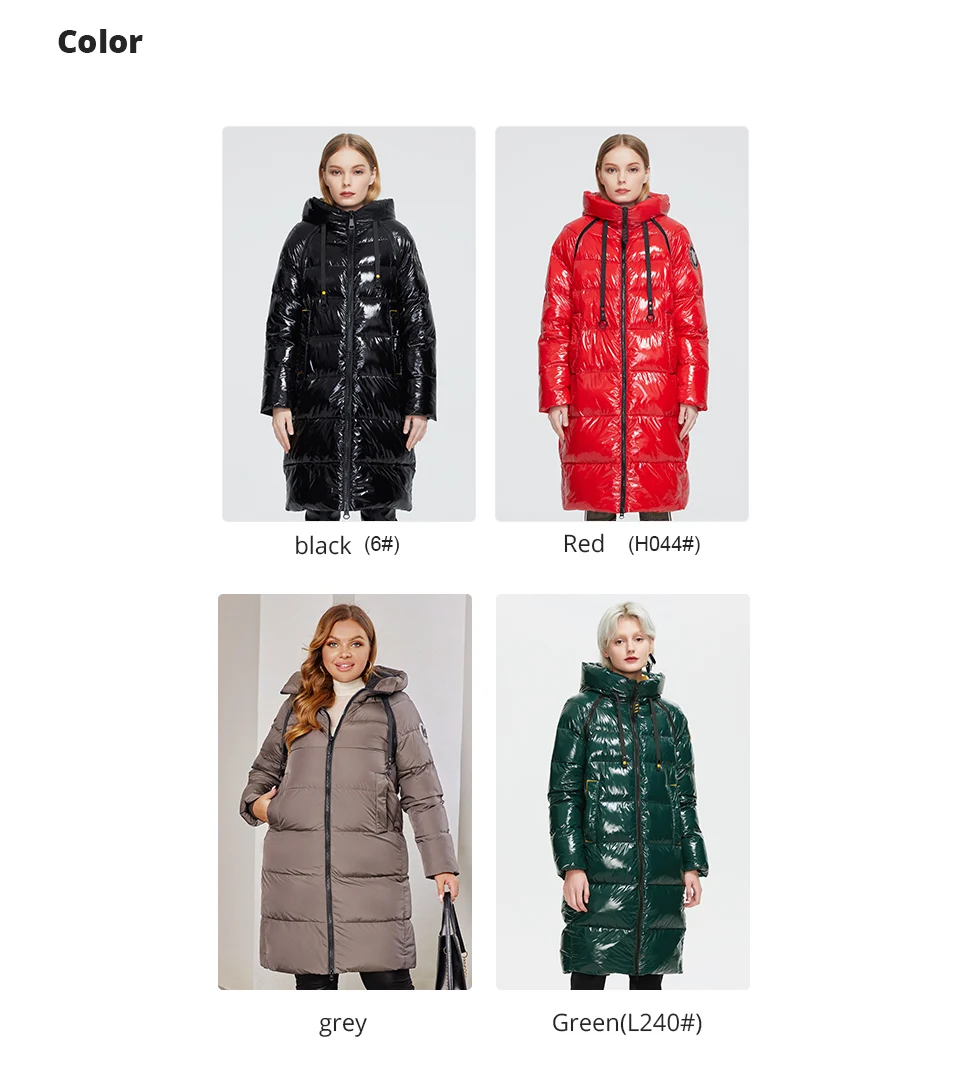 Astrid 2023 New Winter parka Women's coat women Jacket long warm Bright fabric fashion hooded large sizes female clothing 8675