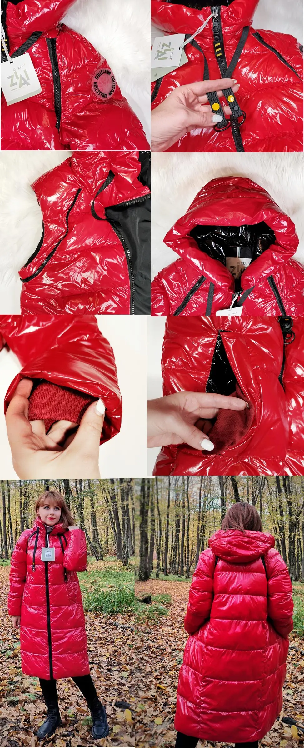 Astrid 2023 New Winter parka Women's coat women Jacket long warm Bright fabric fashion hooded large sizes female clothing 8675