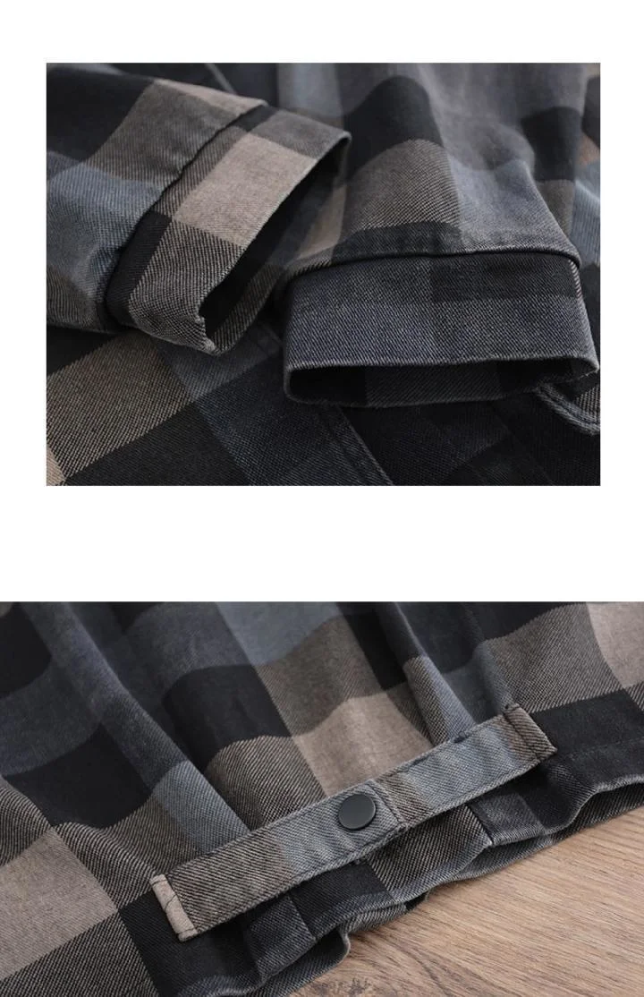 Amax luluE 2025 New Autumn Style Plaid Printed Jackets Hooded Woman Pockets Vintage Clothing Ladies Loose Casual Buttons Coats