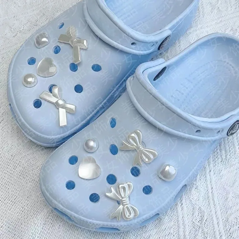 Hot sales DIY Stylish Bow Shoe Charms for Clogs Slides Sandals Garden Shoes Decorations Charm Set Accessories Kids Gifts