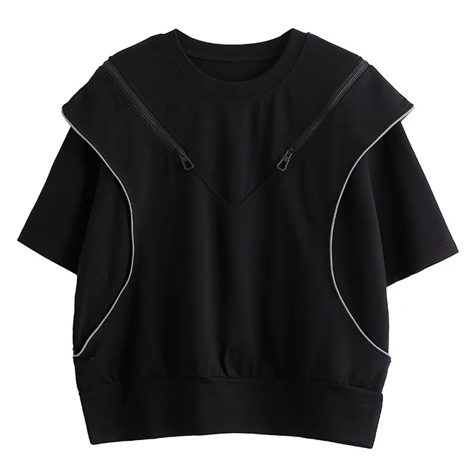 Amax luluE European 2025 Fashion Streetwear Women Sexy Off Shoulder Black Tees Casual Short Sleeve Tshirts Female Oversized Tops