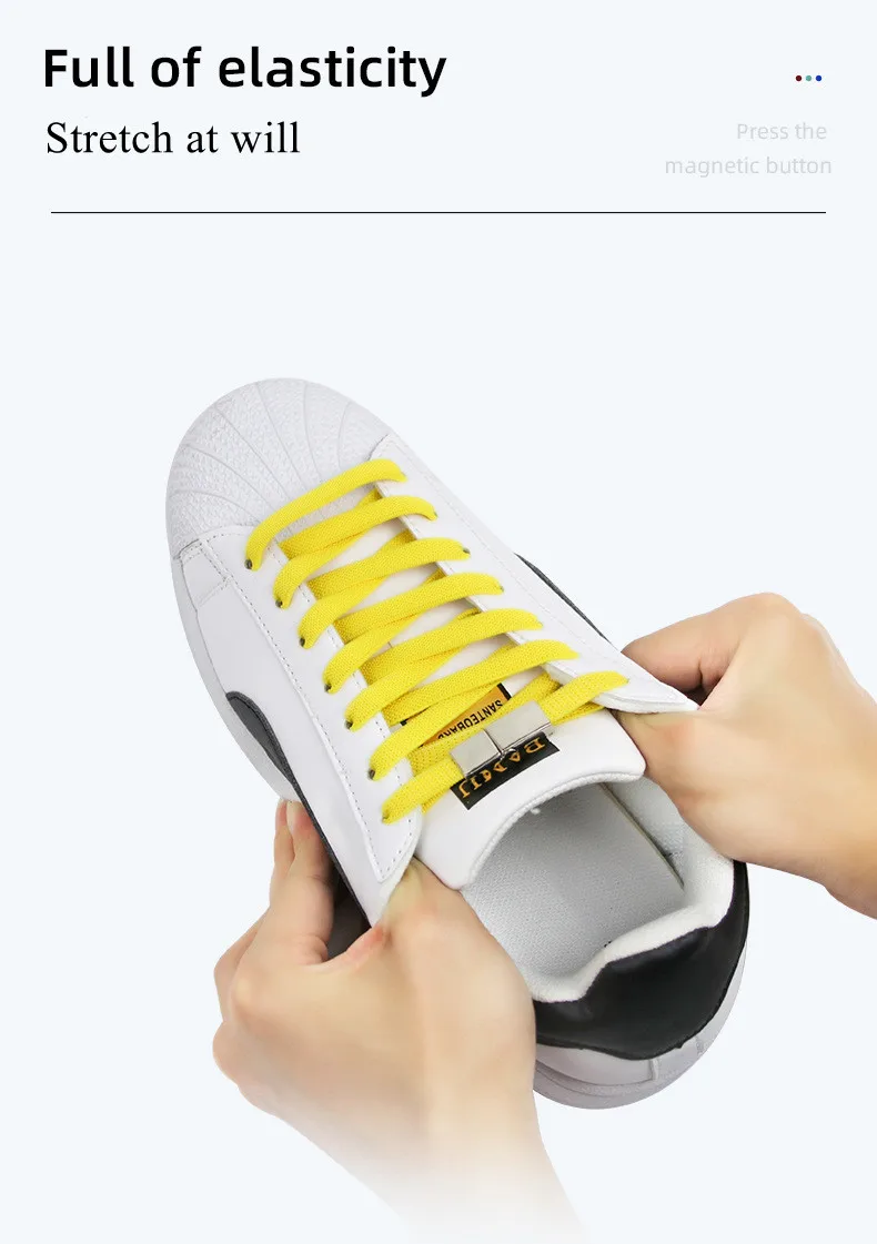 2Pcs/1Pair New Metal No Tie Shoelace Magnetic Buckle Shoelaces With Lock Shoes Accessories AF1/AJ Sneaker Kits Shoe Decoration