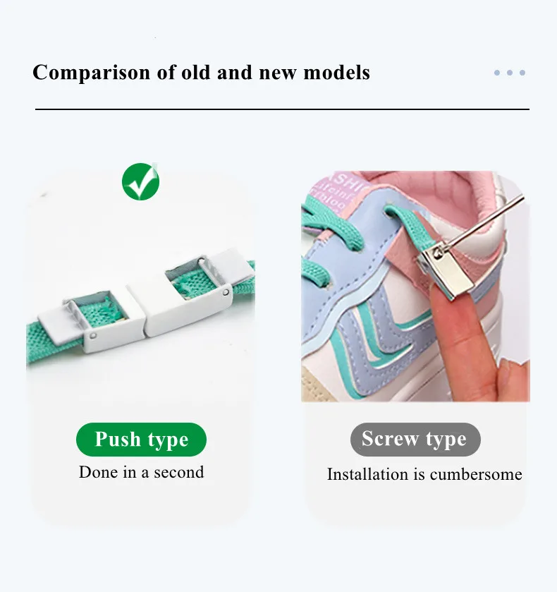 2Pcs/1Pair New Metal No Tie Shoelace Magnetic Buckle Shoelaces With Lock Shoes Accessories AF1/AJ Sneaker Kits Shoe Decoration