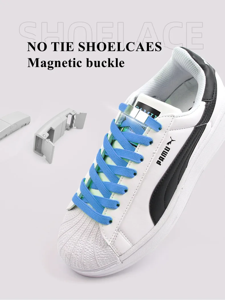 2Pcs/1Pair New Metal No Tie Shoelace Magnetic Buckle Shoelaces With Lock Shoes Accessories AF1/AJ Sneaker Kits Shoe Decoration