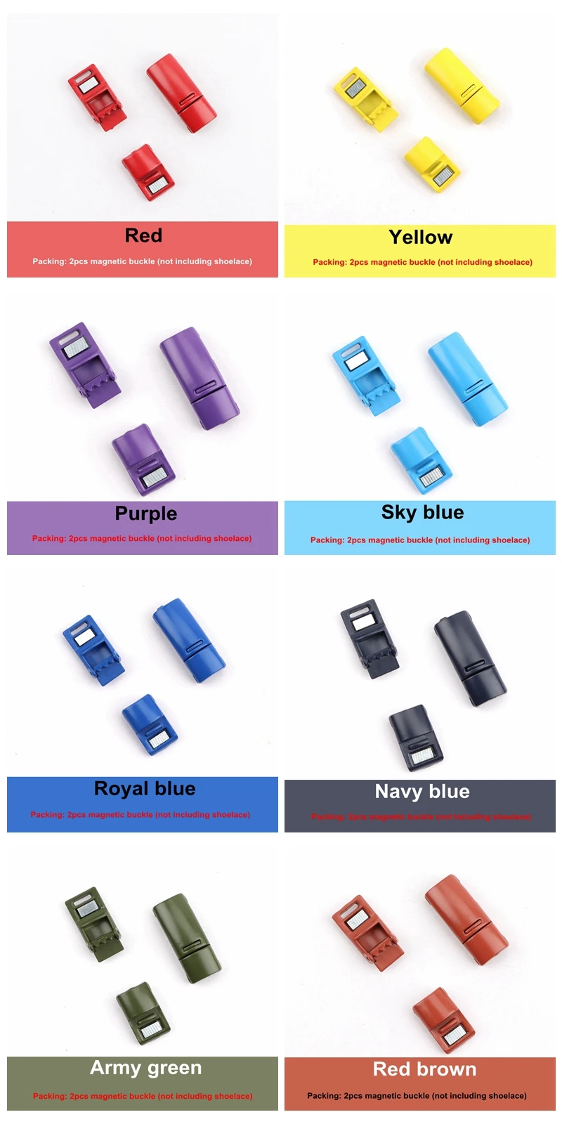 2Pcs/1Pair New Metal No Tie Shoelace Magnetic Buckle Shoelaces With Lock Shoes Accessories AF1/AJ Sneaker Kits Shoe Decoration