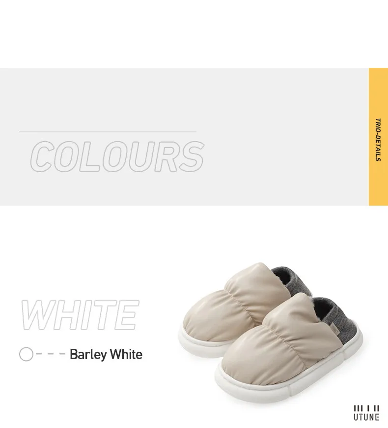 UTUNE Winter Women Slippers Anti-slip Indoor Warm Plush Waterproof Heel Shoes Comfortable Outdoor Casual Easy Walk Fashion
