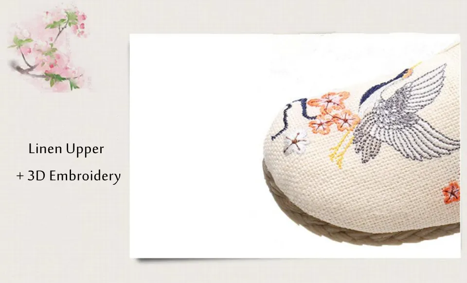 Ethnic Wide Toe Linen Slippers for Women Embroidered Vintage Casual Mules Ladies Trend Summer Slides Female Backless Sandals