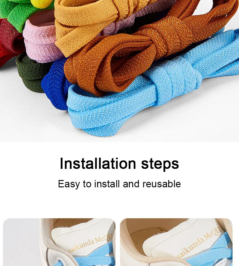 Colorful Heart Diamond Flat Shoelaces for Sneakers Love Rhinestone Elastic Shoe Laces No Tie Shoelace Cute Sports Leisure Buckle