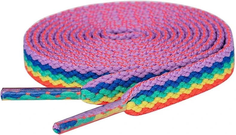 Shoelaces for Shoes Rainbow Sneakers Laces Colorful Flat Gradient Color Low-Cut High Top Canvas Casual Shoelace Shoe Accessories