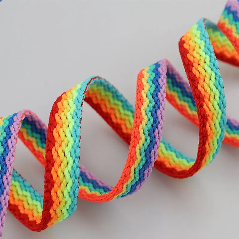 Shoelaces for Shoes Rainbow Sneakers Laces Colorful Flat Gradient Color Low-Cut High Top Canvas Casual Shoelace Shoe Accessories