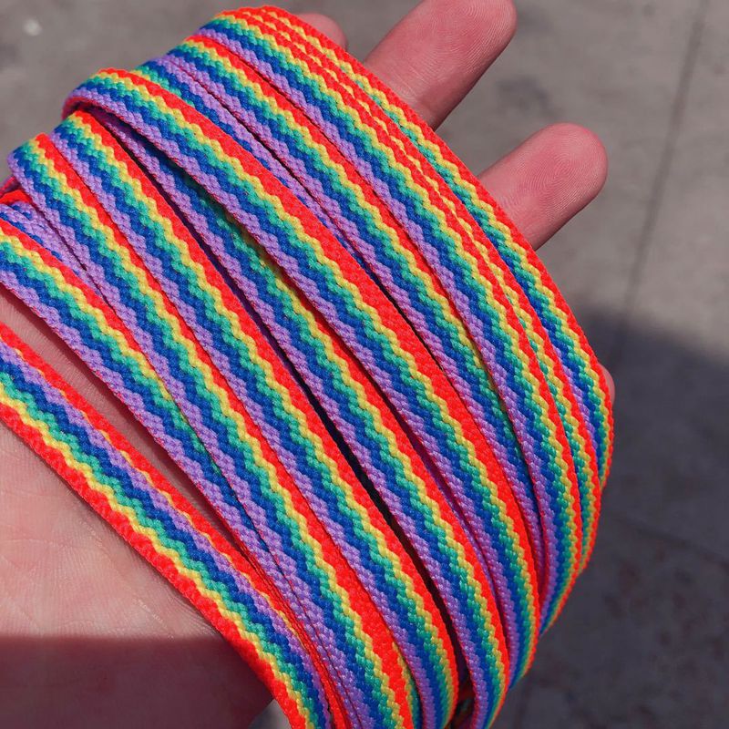 Shoelaces for Shoes Rainbow Sneakers Laces Colorful Flat Gradient Color Low-Cut High Top Canvas Casual Shoelace Shoe Accessories