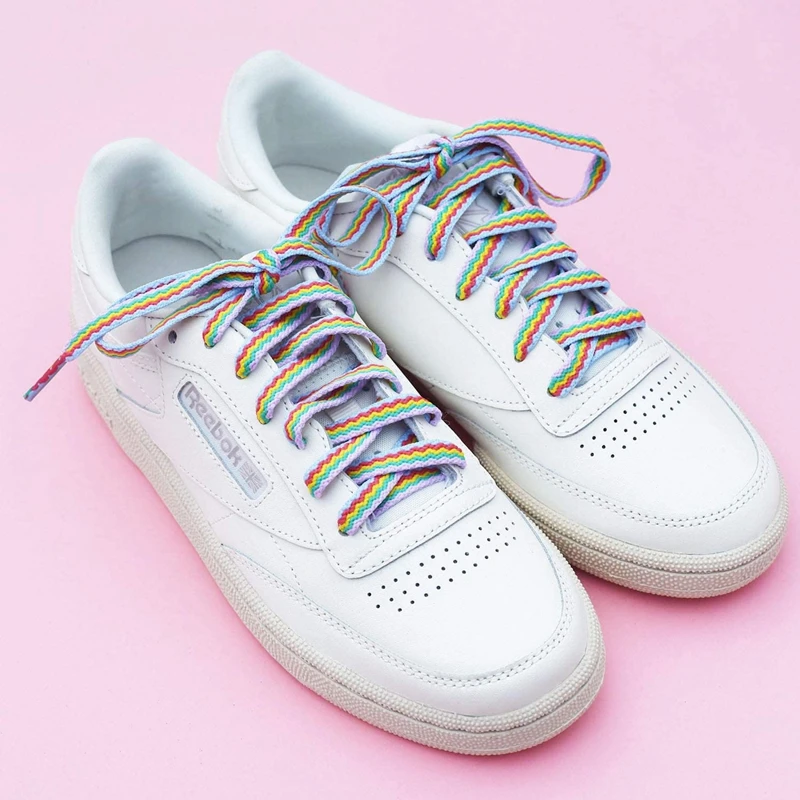 Shoelaces for Shoes Rainbow Sneakers Laces Colorful Flat Gradient Color Low-Cut High Top Canvas Casual Shoelace Shoe Accessories