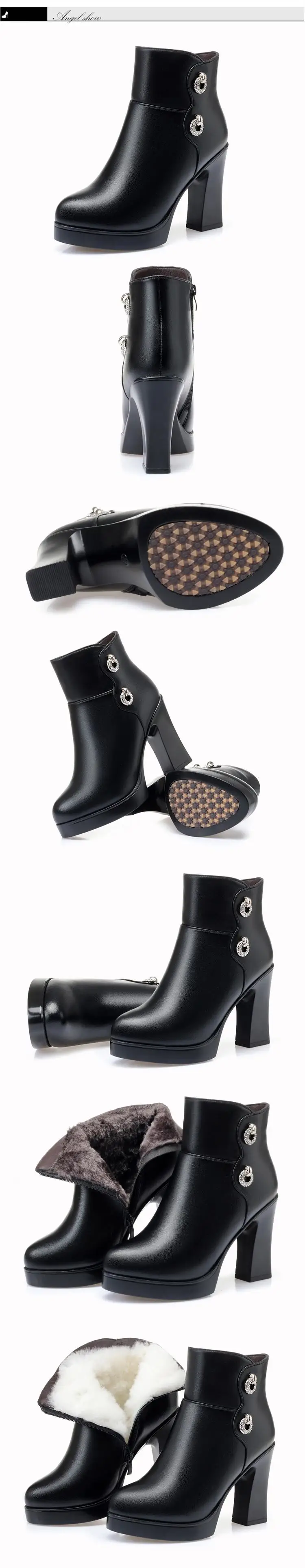 DIMANYU Women Winter Boots 2026 New High Heel Ankle Boots Women Warm Wool Platform Women's Fashion Normal Boots Shoes