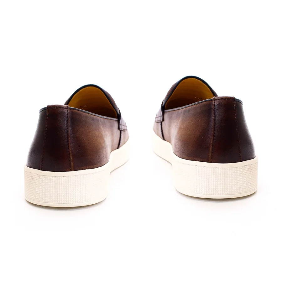 Men's Casual Leather Shoes Genuine Leather Handmade Metal Buckle Men Shoes Lace Up Non-Slip Flat Shoes Banquet Party Men's Shoes