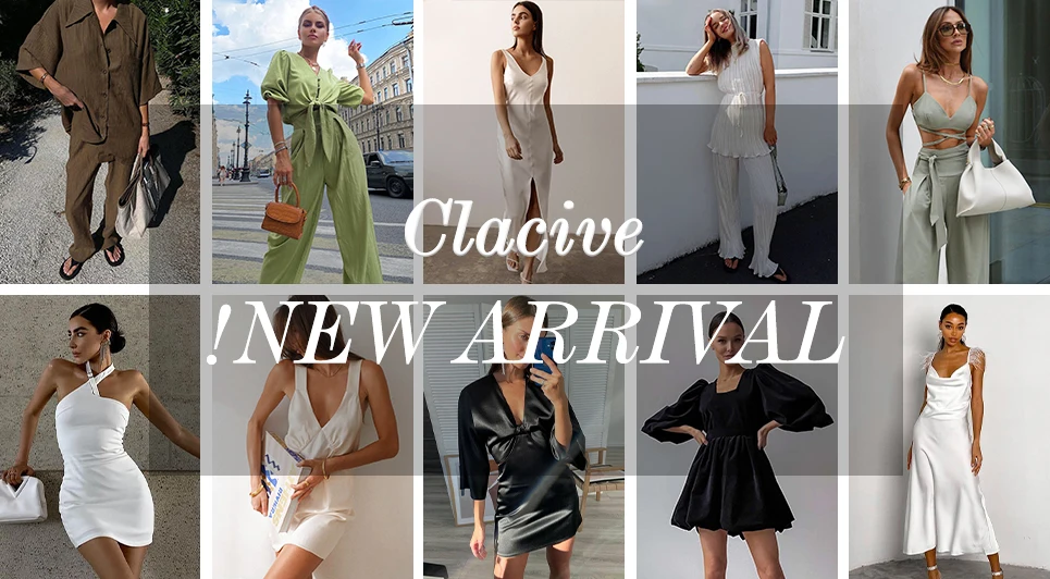 Clacive Summer Sexy Sleeveless Lace-up Shirt Two Piece Set Women Elegant High Wiast Pants Set Casual White Pleated Trouser Suits
