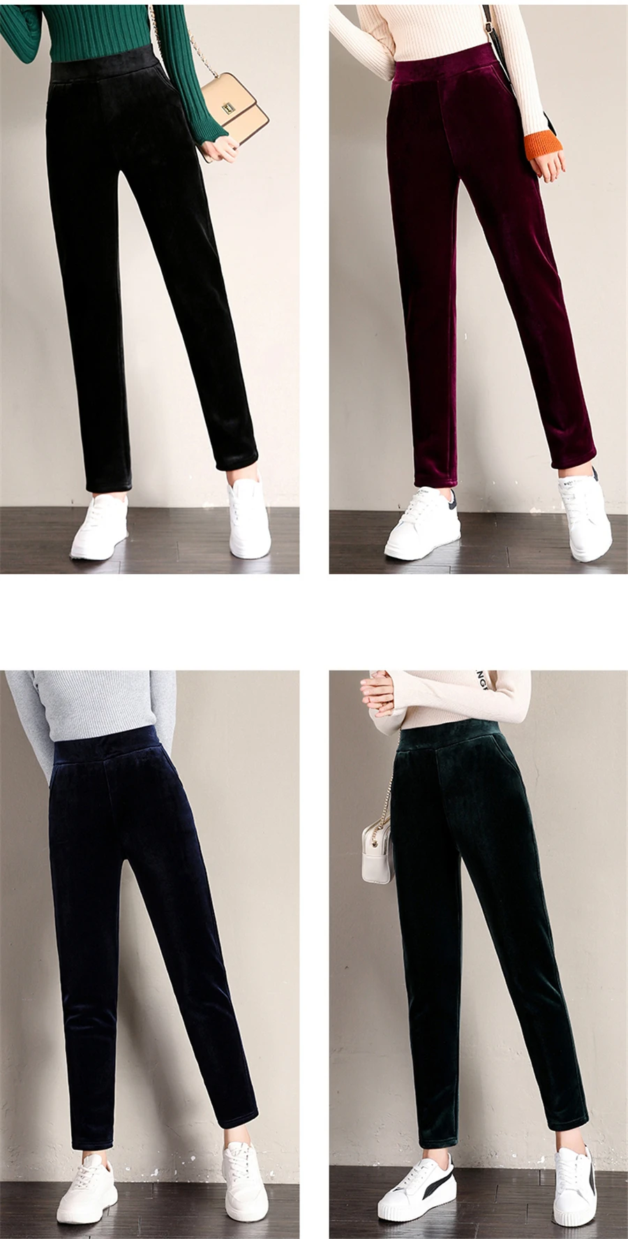Winter Thicken Velvet Pencil Pants Women's High Waist Plush Fleece Lined Big Size 5xl Ankle-length Pantalons New Slim Leggings
