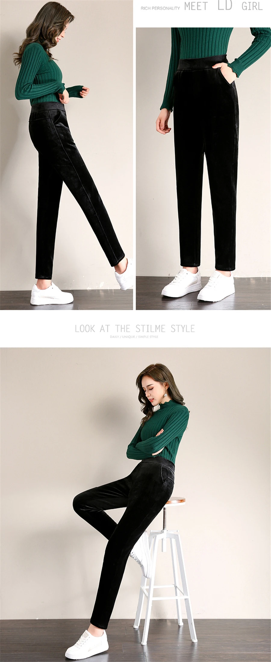 Winter Thicken Velvet Pencil Pants Women's High Waist Plush Fleece Lined Big Size 5xl Ankle-length Pantalons New Slim Leggings