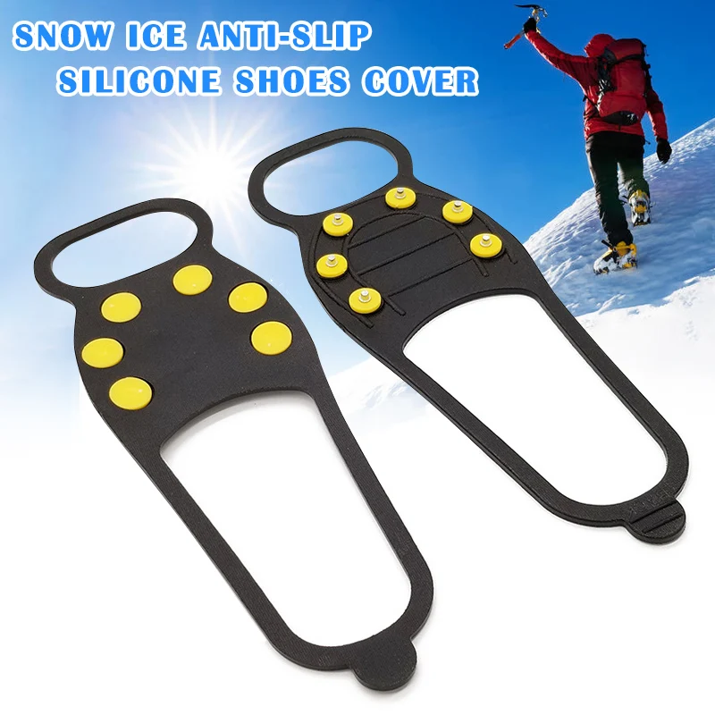 Anti-Slip anti fall Silicone Shoes Cover Snow Ground Grippers Spikes Grips Cleats Climbing Crampons Anti-Skid Ice Gripper Spike
