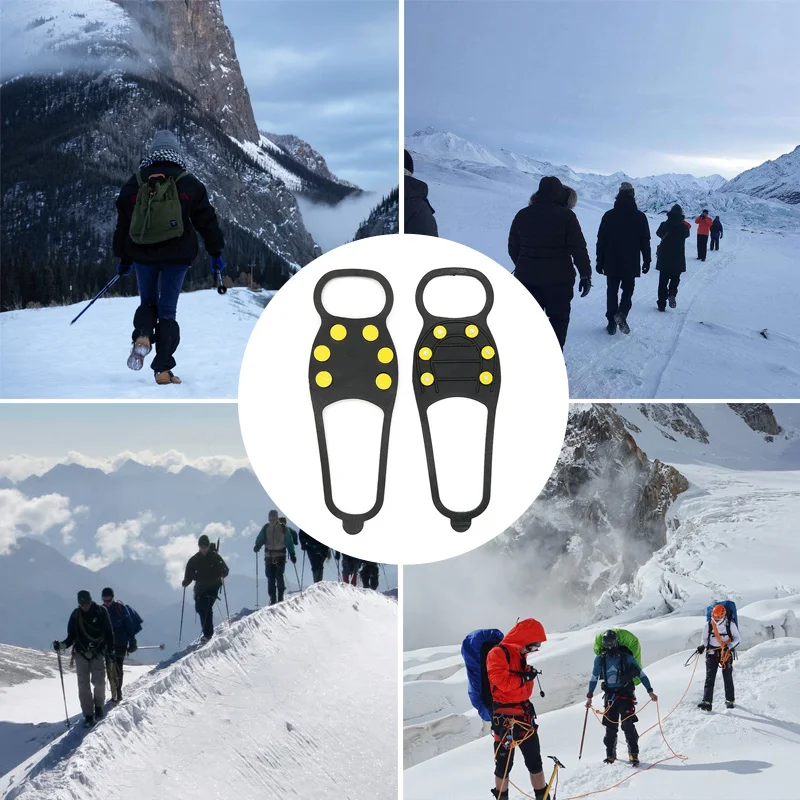Anti-Slip anti fall Silicone Shoes Cover Snow Ground Grippers Spikes Grips Cleats Climbing Crampons Anti-Skid Ice Gripper Spike