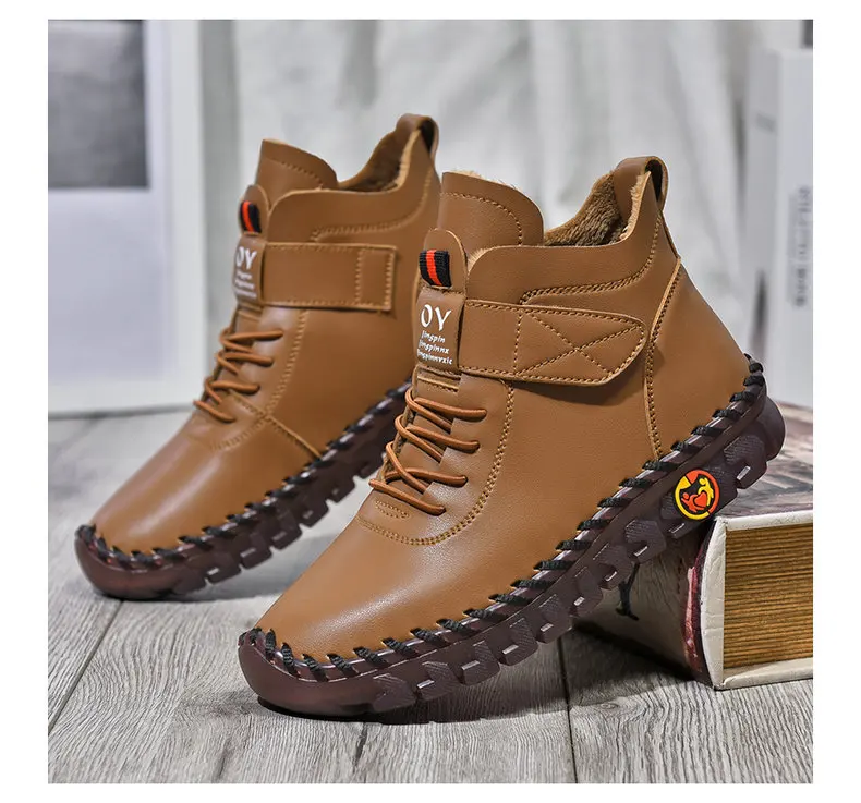 Orthopedic Shoes Soft Leather Flats Women's Driving Loafers Fur Moccasins Woman Cushion Sneaker Mom Red Plush Shoes Big Size 42