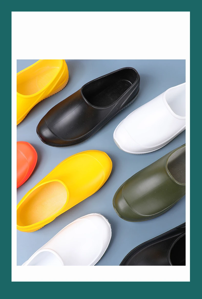 Lover Design Waterproof PVC Loafers Shoes Man Ankle Shoes Rain Boots Rubber Shoes Solid Color Fishing Boot Luminous Rain Boots