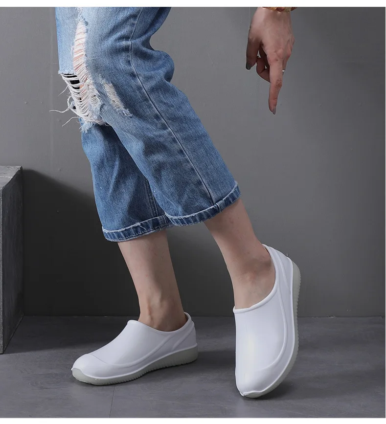 Lover Design Waterproof PVC Loafers Shoes Man Ankle Shoes Rain Boots Rubber Shoes Solid Color Fishing Boot Luminous Rain Boots