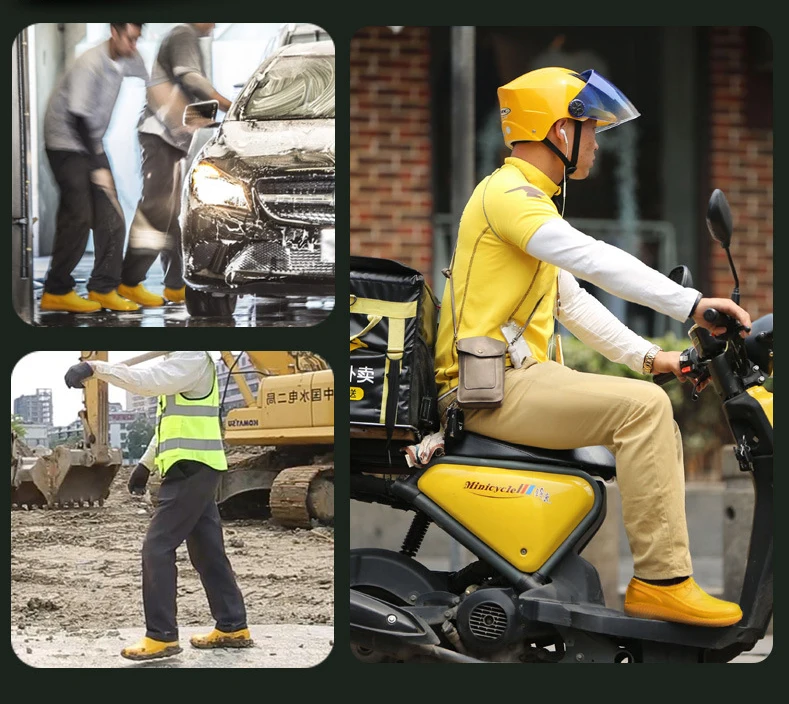 Lover Design Waterproof PVC Loafers Shoes Man Ankle Shoes Rain Boots Rubber Shoes Solid Color Fishing Boot Luminous Rain Boots