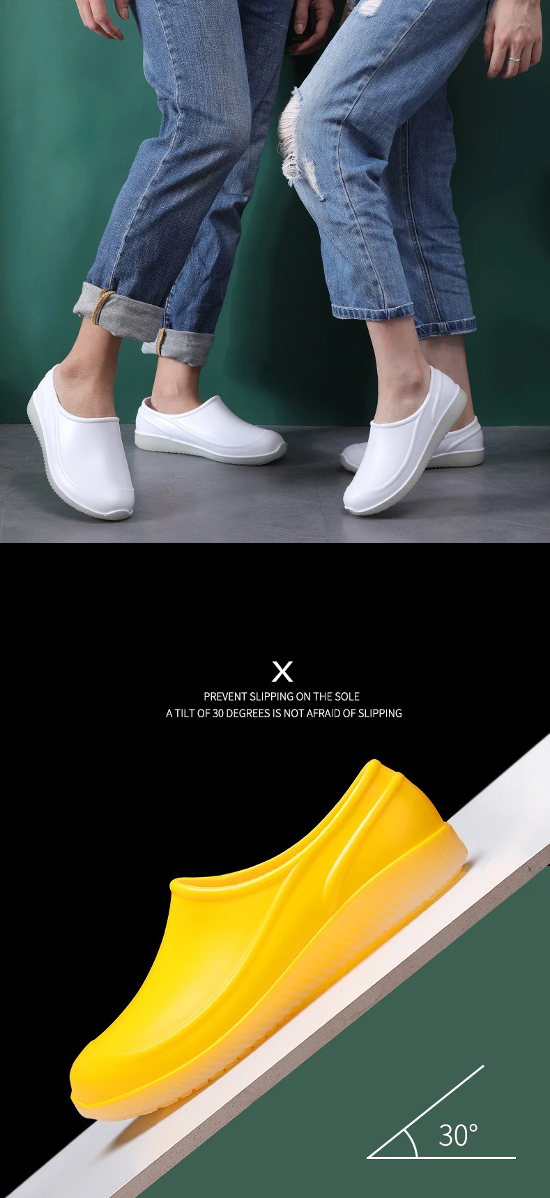 Lover Design Waterproof PVC Loafers Shoes Man Ankle Shoes Rain Boots Rubber Shoes Solid Color Fishing Boot Luminous Rain Boots