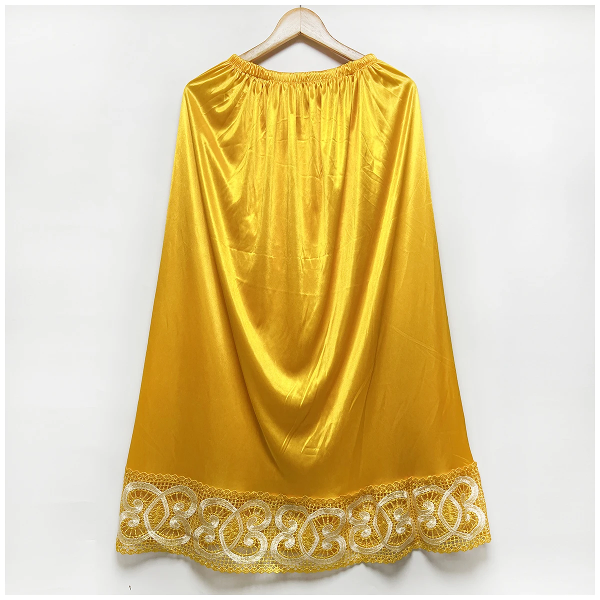 2026 Latest Comfort Women's Relaxed Long Skirt Lace Knee Length Elastic High Waist Flared Pleated Swing Skirt Cool Summer Dress