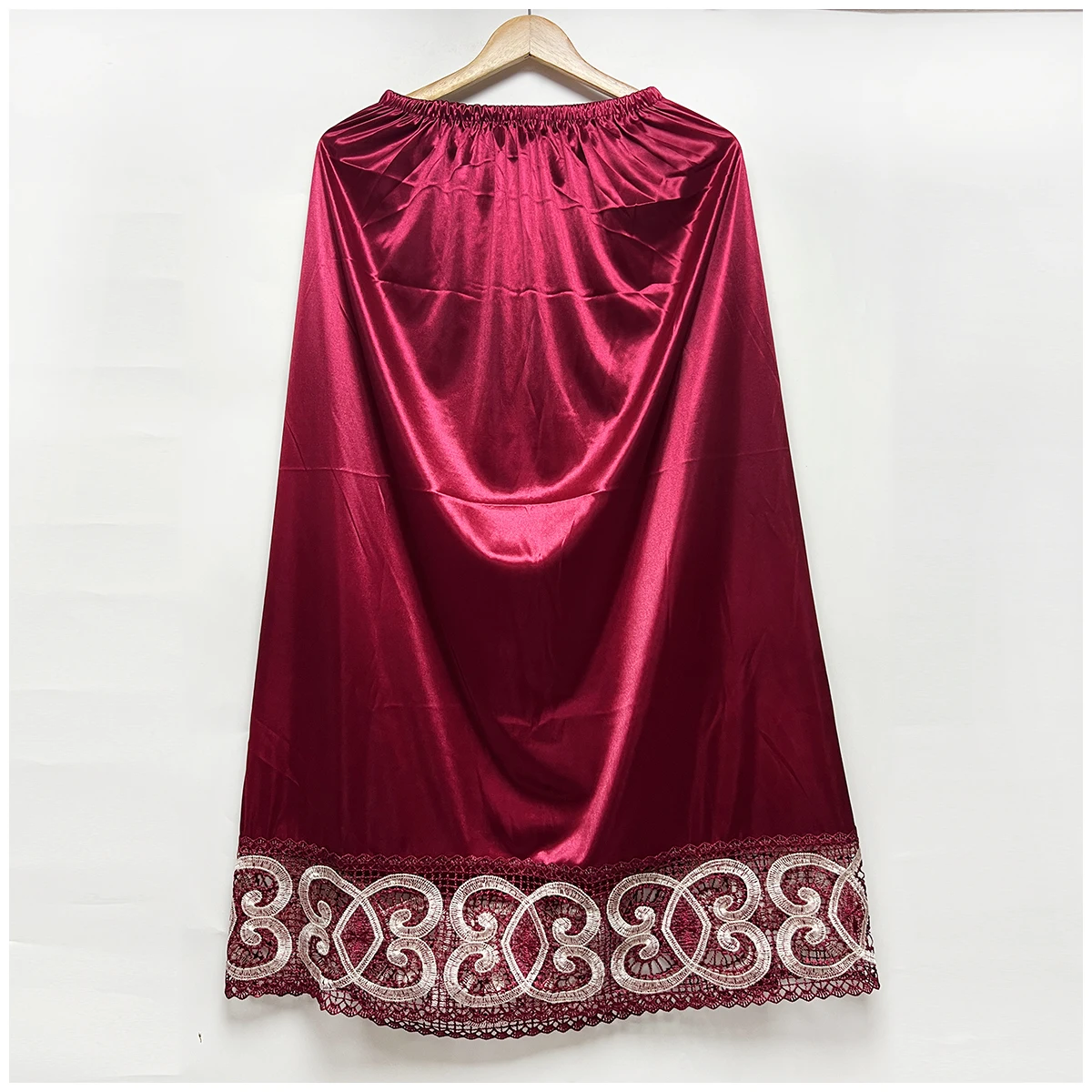 2026 Latest Comfort Women's Relaxed Long Skirt Lace Knee Length Elastic High Waist Flared Pleated Swing Skirt Cool Summer Dress
