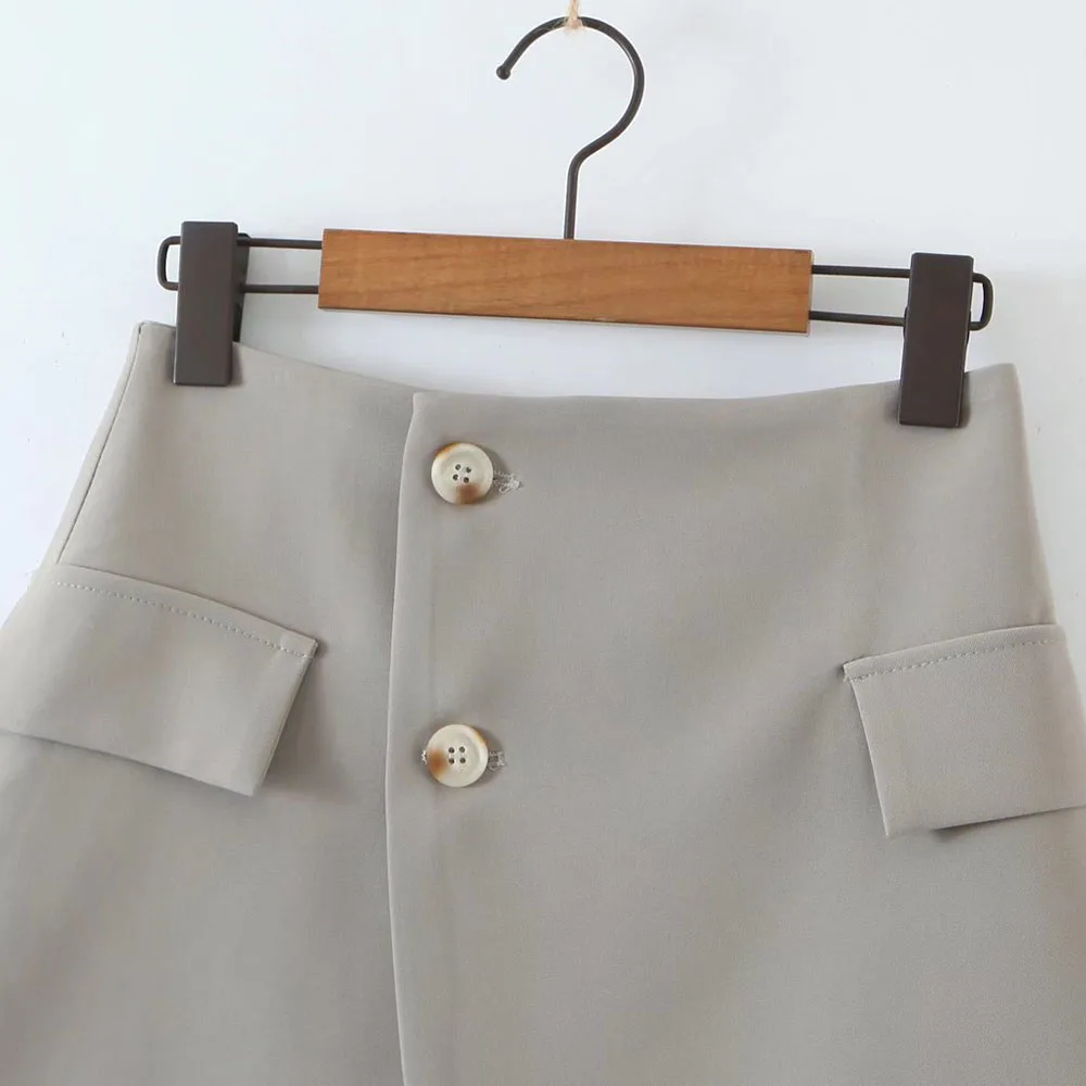 XEASY 2021 Women Fashion Set Vintage Single Button Short Blazer Female High Waist Asymmetrical A-Line Skirt England Style Suit