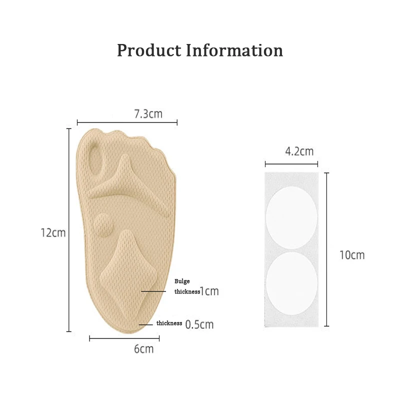 Women Forefoot Half Insoles for Shoes Shoe Size Reduce Insert Shoe Pads Comfort High Heels Toe Protector Cushion Foot Care Pad