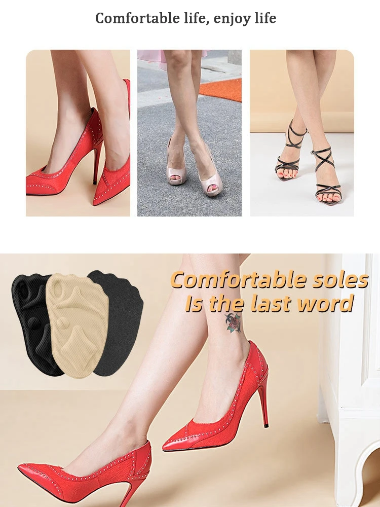 Women Forefoot Half Insoles for Shoes Shoe Size Reduce Insert Shoe Pads Comfort High Heels Toe Protector Cushion Foot Care Pad