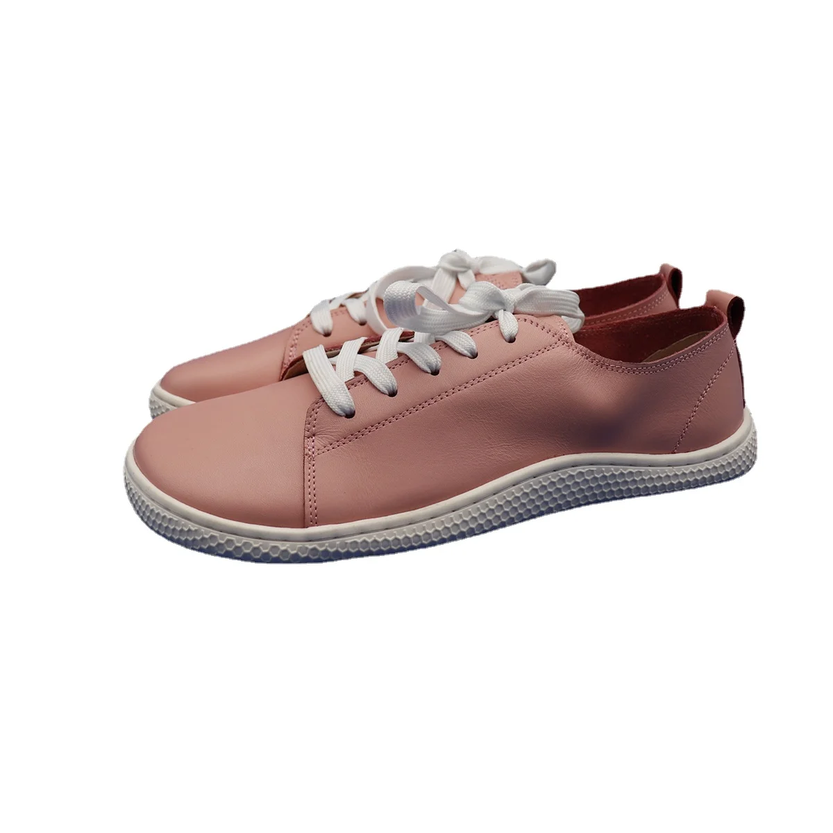 Tipsietoes 2025 Sprinng Barefoot Leather Sneaker For Women Flat Soft Thin Out Sole Zero Drop Wider Toe Box Flexible Light Weight