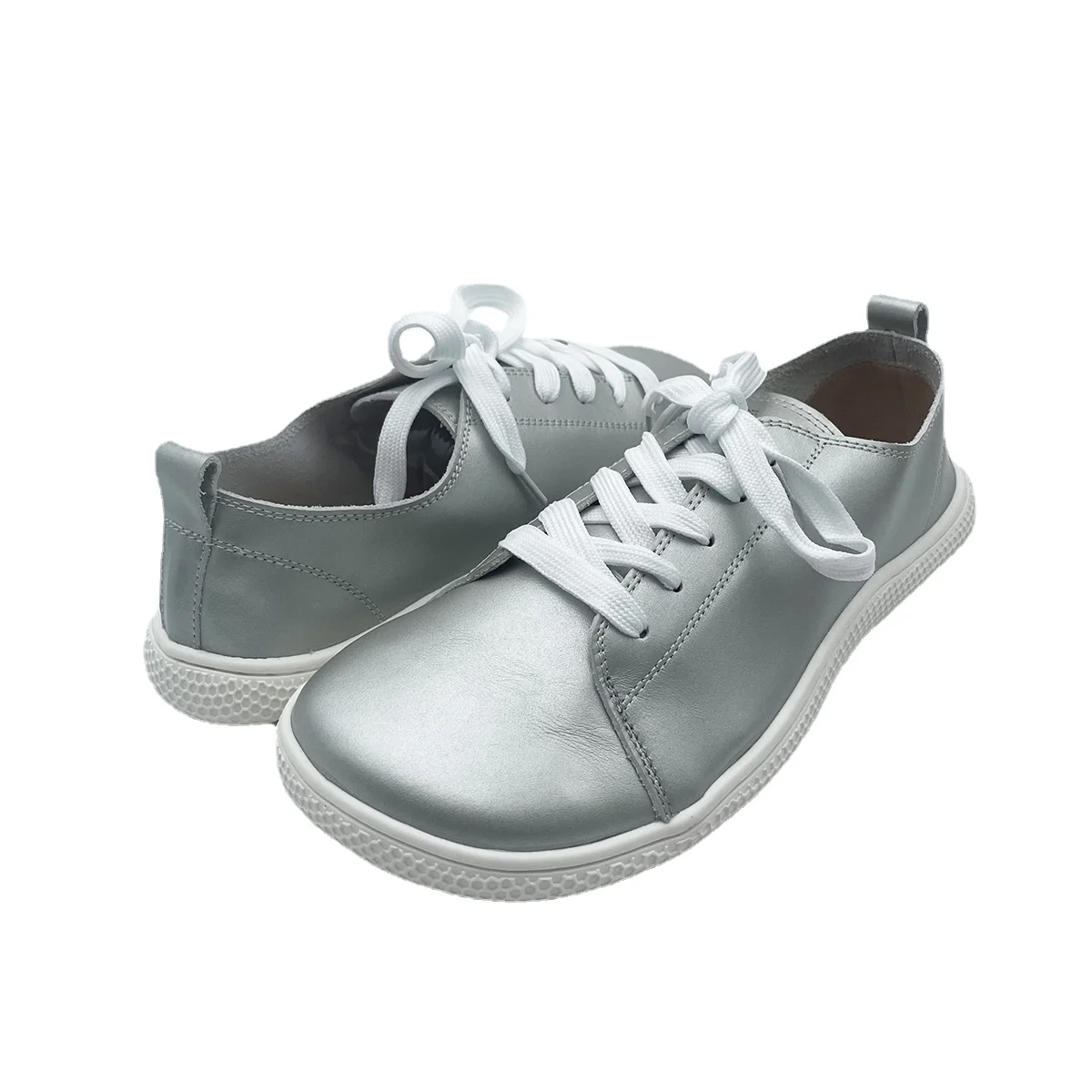 Tipsietoes 2025 Sprinng Barefoot Leather Sneaker For Women Flat Soft Thin Out Sole Zero Drop Wider Toe Box Flexible Light Weight
