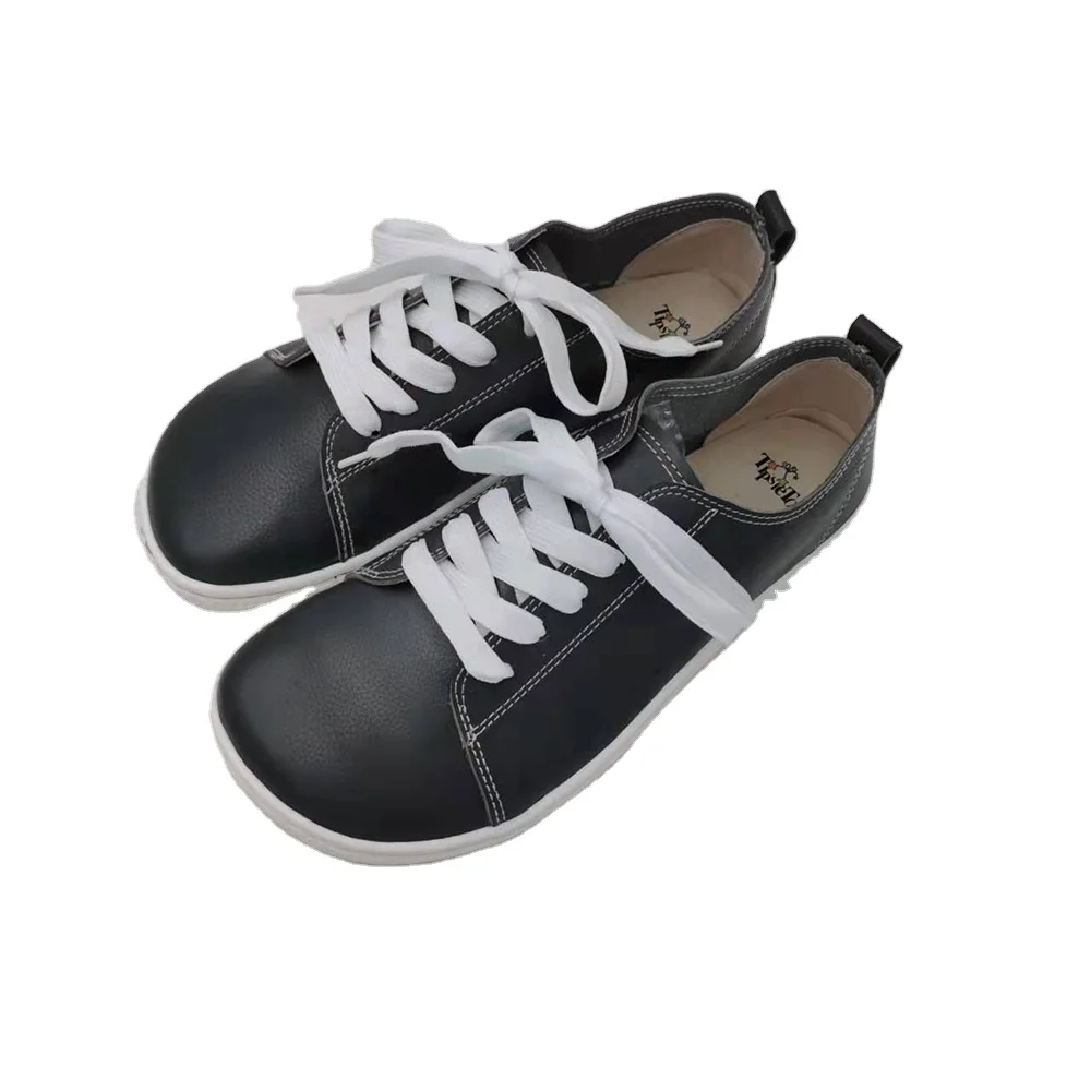 Tipsietoes 2025 Sprinng Barefoot Leather Sneaker For Women Flat Soft Thin Out Sole Zero Drop Wider Toe Box Flexible Light Weight