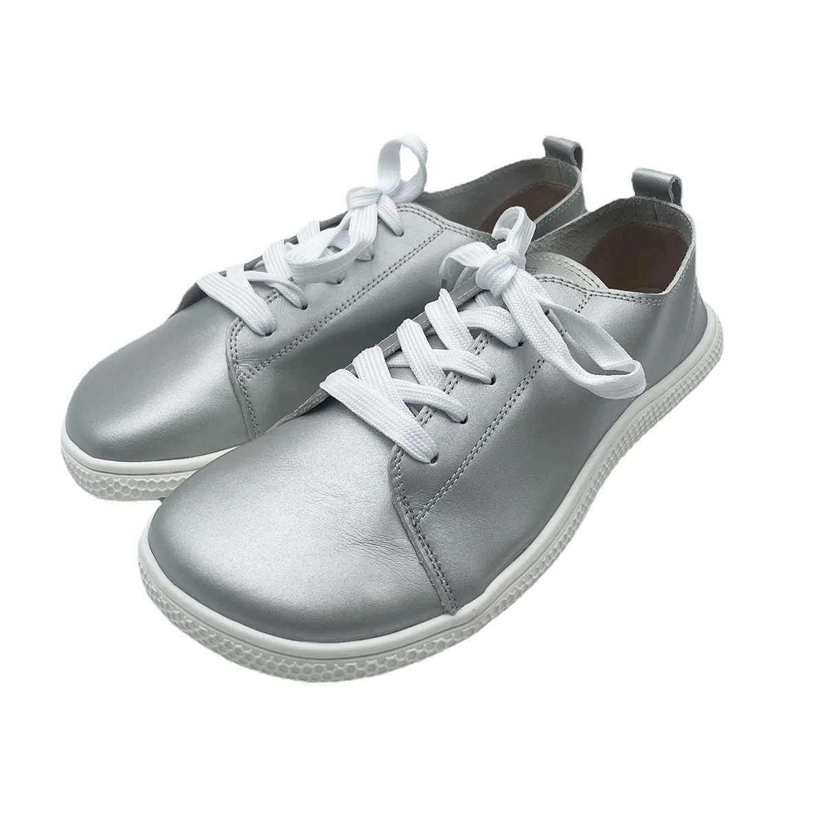 Tipsietoes 2025 Sprinng Barefoot Leather Sneaker For Women Flat Soft Thin Out Sole Zero Drop Wider Toe Box Flexible Light Weight