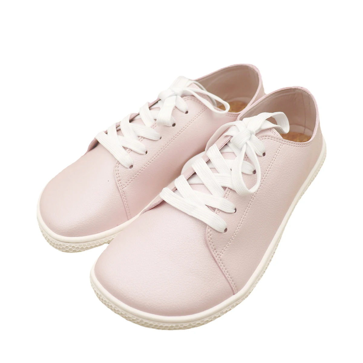 Tipsietoes 2025 Sprinng Barefoot Leather Sneaker For Women Flat Soft Thin Out Sole Zero Drop Wider Toe Box Flexible Light Weight