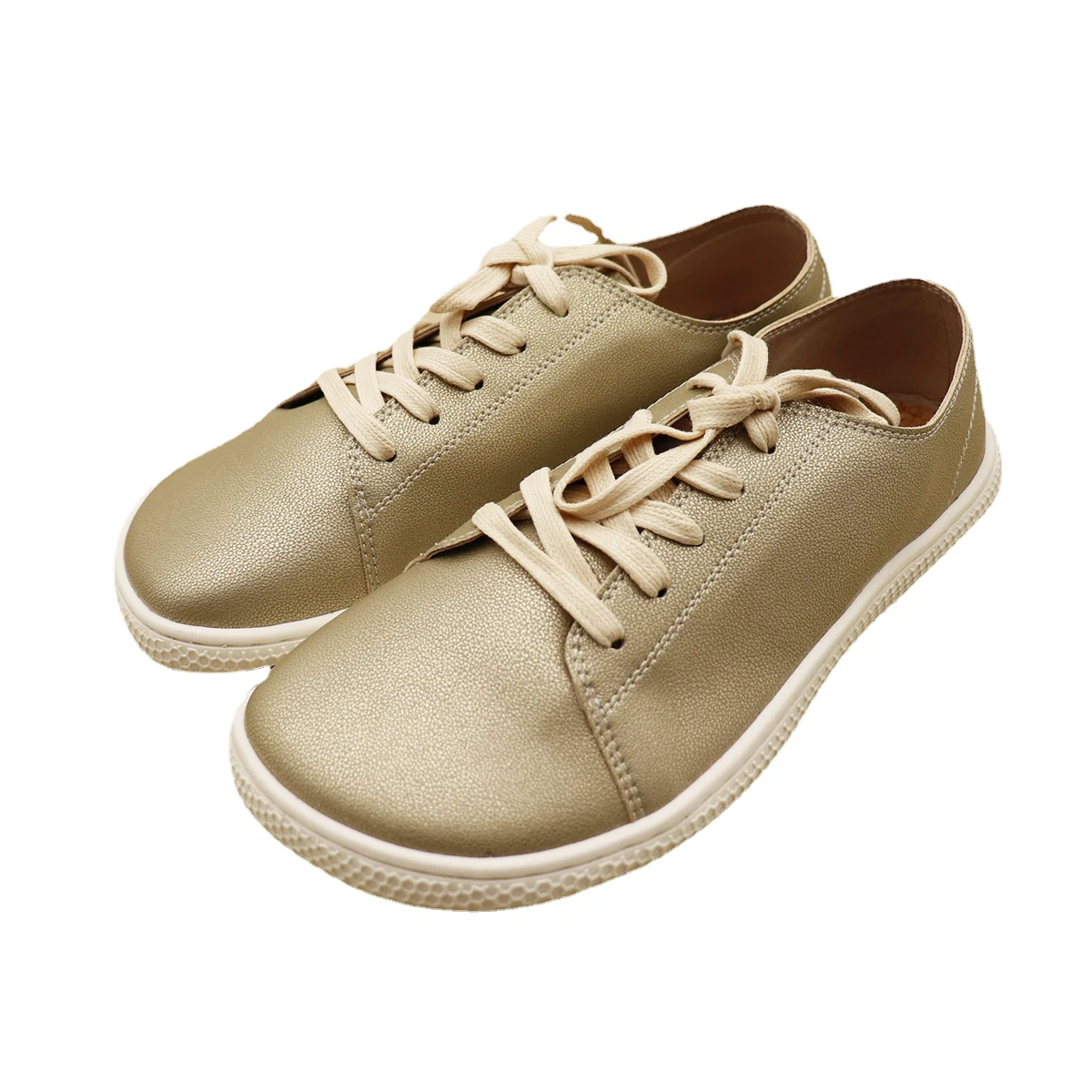 Tipsietoes 2025 Sprinng Barefoot Leather Sneaker For Women Flat Soft Thin Out Sole Zero Drop Wider Toe Box Flexible Light Weight